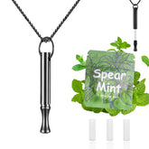 LAMKHOO breathing necklace with mint pod for discreet craving relief and on the go calm.
