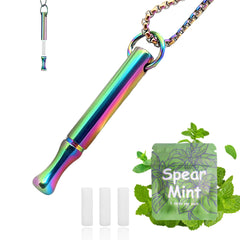 LAMKHOO Breathing Necklace with mint pod for cravings relief on the go.