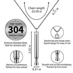 LAMKHOO Necklace inhaler chamber close-up showing pod replacement for steady support.