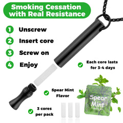 LAMKHOO quit-smoking inhaler in stainless steel for vapor free practical support.