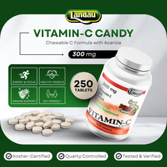 Landau Vitamin C Candy Berry being poured, easy daily use