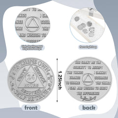 Landical AA chip back with Serenity Prayer for daily reflection.