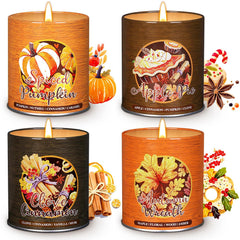Lanpn fall scented candles set box showcases four seasonal scents for cozy gatherings.
