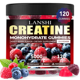 LANSHI Creatine Monohydrate Gummies bottle for on-the-go training support.