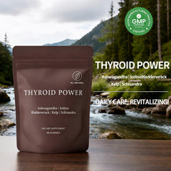 LANZF Thyroid Power Gummies ingredient label highlights iodine and selenium.