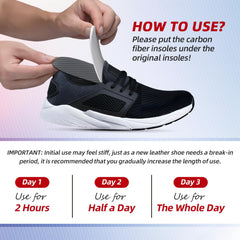 LARXREHY full-foot carbon fiber insole provides uniform cushioning