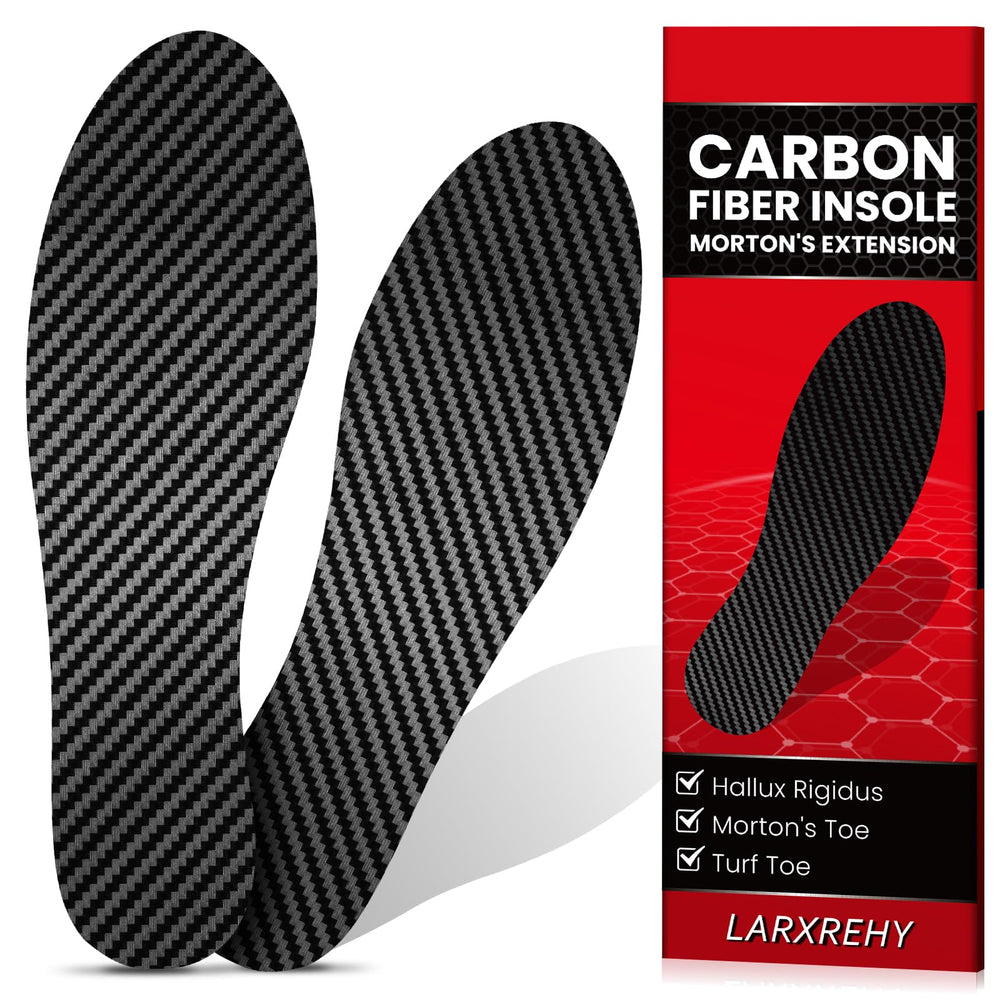 LARXREHY carbon fiber insole top view showing slim 1.2 mm profile for all-day support