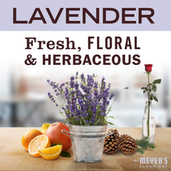 Lavender flowers beside hand sanitizer suggesting natural fragrance.