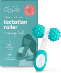 LaVie 5-in-1 massager in hand-use demonstrates targeted relief during nursing sessions.