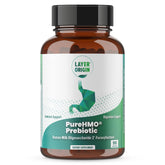 Layer Origin PureHMO bottle front view shows premium pure 2'-FL prebiotic fiber
