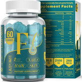 Lazpowfi Biotin Gummies bottle with blueberry flavor for convenient daily wellness.