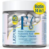 Lazpowfi Hair Skin Nails bottle showing all in one daily wellness capsules for hair skin nails support