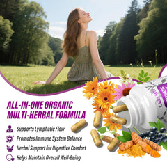Lazpowfi Lymph ingredients blend featuring dandelion and echinacea