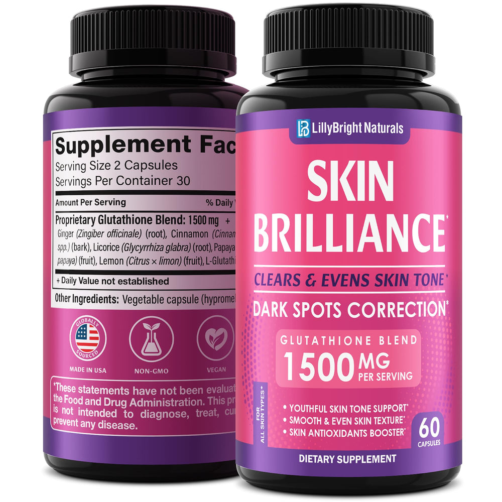 LB LillyBright Naturals glutathione bottle promoting skin tone support