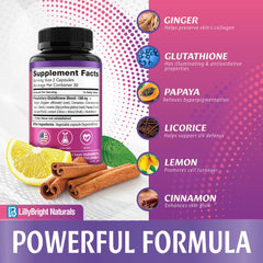 LB LillyBright Naturals capsules with ginger and cinnamon ingredients