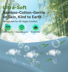 LC-dolida bamboo weighted sleep mask showing built-in Bluetooth headphones