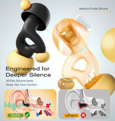 LC-dolida ear plugs invisible design tucked in pillow-friendly