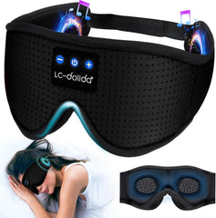 LC-dolida Sleep Headphones with 3D eye mask provide hands-free music during naps.