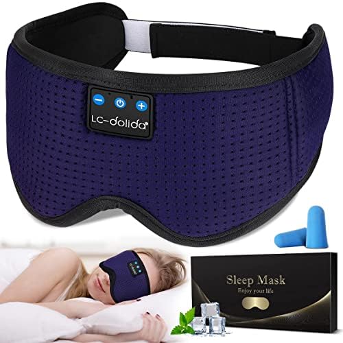 LC-dolida sleep headphones mask with full coverage blocks light for deeper rest