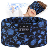 LC-dolida sleep mask with Bluetooth headphones close-up showing 100% light blocking