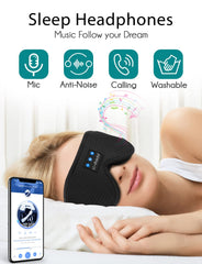 LC-dolida sleep mask worn by a side sleeper showing 3D contour for eye comfort