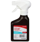 LEADER peróxido de hidrógeno 3% en spray, botella compacta para cortes menores.