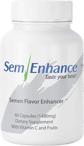 Leading Edge Health Semenhance bottle with fruity flavor hint for tastier intake.