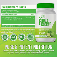 Leaping Lynx Citrus Bergamot packaging emphasizing non-GMO and gluten-free quality.