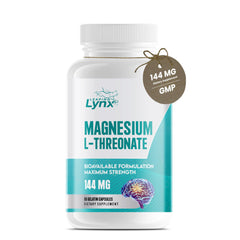 Leaping Lynx Pure Magnesium L-Threonate bottle cap highlights easy-to-swallow capsules for daily brain support.