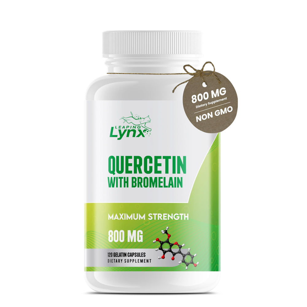 Leaping Lynx Quercetin bottle front view suggesting daily immune support