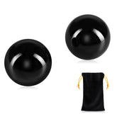 Learay black obsidian Baoding ball 1.57-inch in-hand for tactile hand exercise