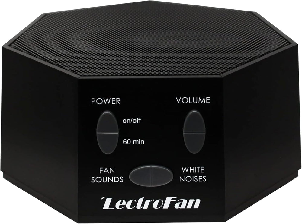 LectroFan Classic front view; compact sleep aid for portable use and privacy benefits