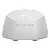 LectroFan EVO on nightstand showing compact bedside design for restful sleep