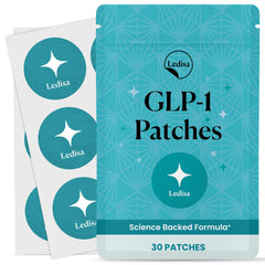 Ledisa GLP-1 patch on arm showing easy daily integration and discreet wear