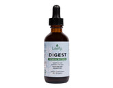 Leefy Organics Digest bottle front label highlights herbal blend for digestion support.