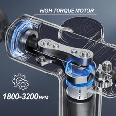 LEERCON massage gun with intelligent pressure sensor adapts intensity.