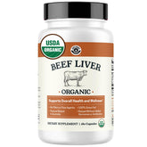Left Coast Performance beef liver capsules bottle for convenient daily nutrition.
