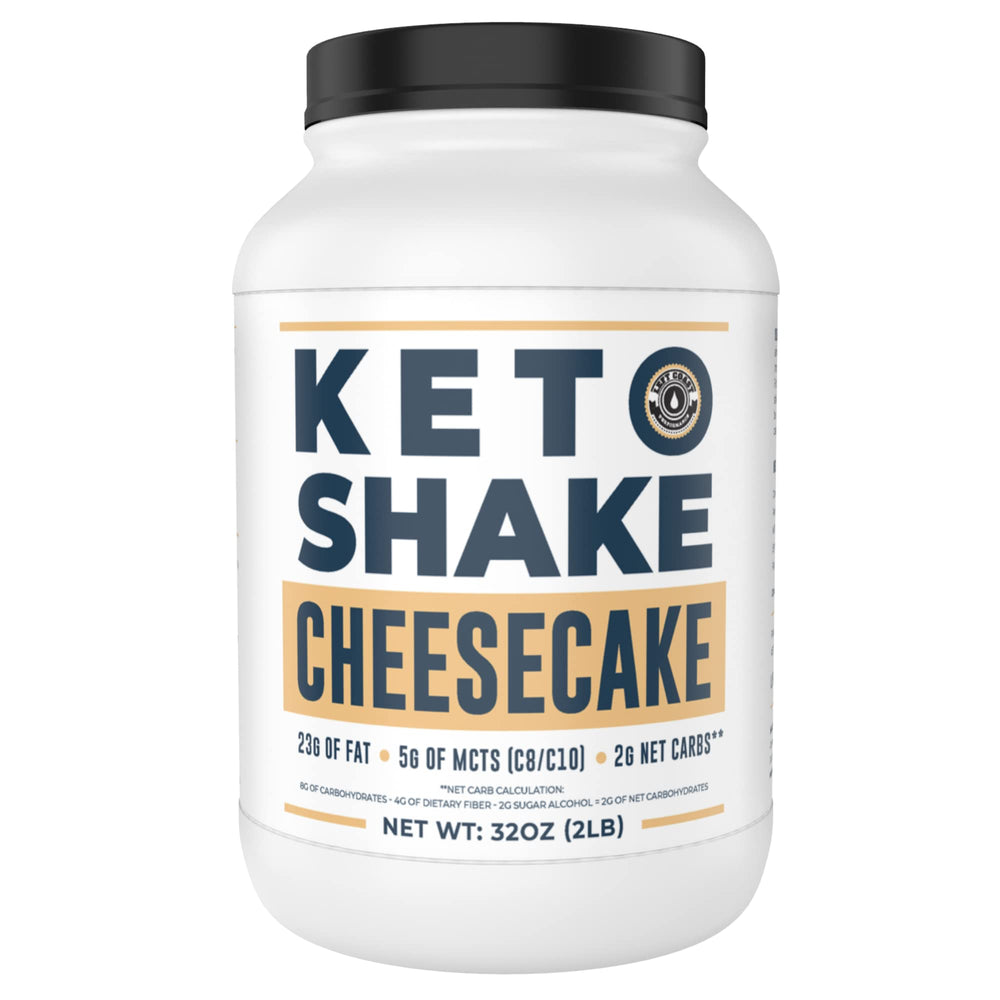 Left Coast Performance Cheesecake Shake bottle shows keto-friendly macros for quick meals.