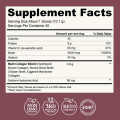 Left Coast Performance collagen label closeup showing collagen types I II III X V