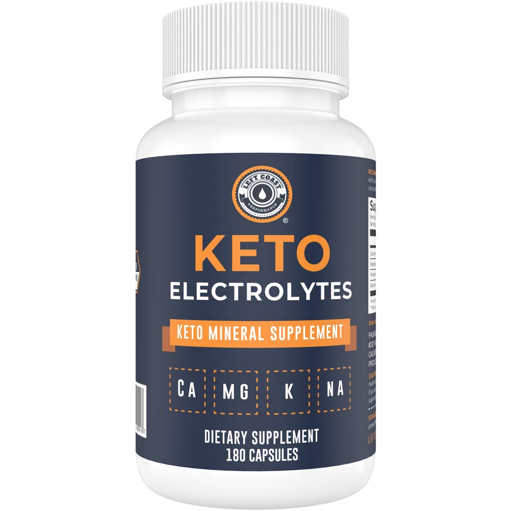 Left Coast Performance Keto Electrolyte bottle with 180 capsules for keto hydration