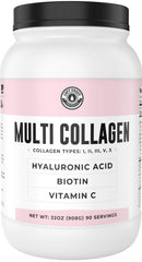 Left Coast Performance multi collagen jar front with premium blend for hair, skin, nails