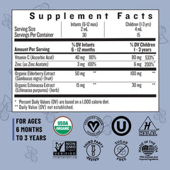 Legendairy Milk Elderberry Drops label close-up highlights clean ingredients.