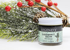 Legend's Creek Farm pine tar ingredient detail for skin care.