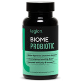 LEGION Biome Probiotic bottle-front for daily gut support and balance