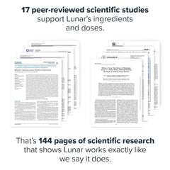 LEGION Lunar Sleep Aid chewables close-up shows vegan formula and clean ingredients.