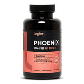 Legion Phoenix bottle front view highlighting convenient daily fat burner packaging.