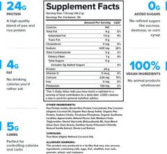 LEGION Plant+ protein powder bag shown from the back highlighting ingredients