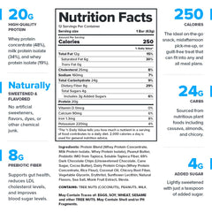 LEGION protein bar nutrition panel close-up highlights protein and macros.