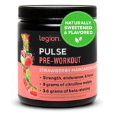 LEGION Pulse pre workout tub with clean label and natural flavor