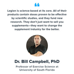 LEGION Pulse third-party lab certification seal emphasizing purity and potency